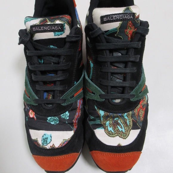 Balenciaga Women's Multicolor Fabric Suede Leather Sneaker Shoes Size 8.5 US W - Picture 2 of 12